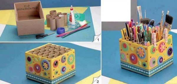 DIY-Easy-Pencil-Holder-from-Toilet-Paper-Rolls